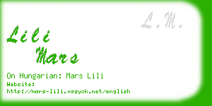 lili mars business card